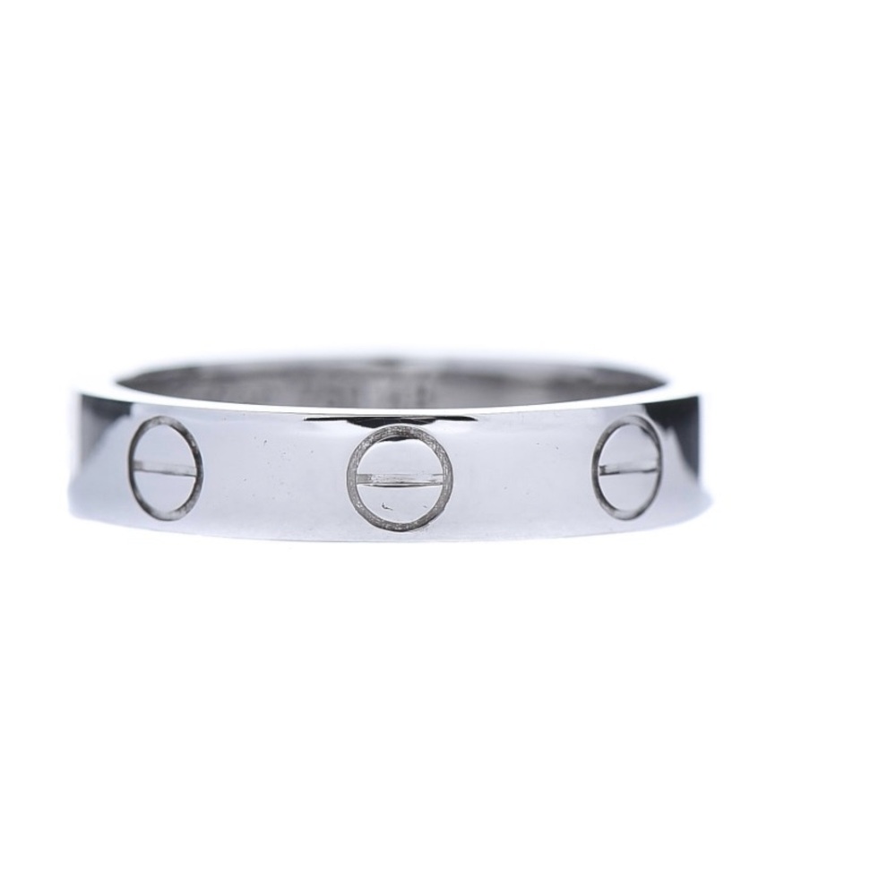 Cartier 18K White Gold 3.5mm LOVE Wedding Band Ring 48 4.5